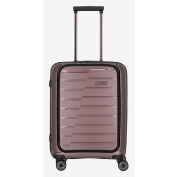 travelite air base 4w s front pocket suitcase pink