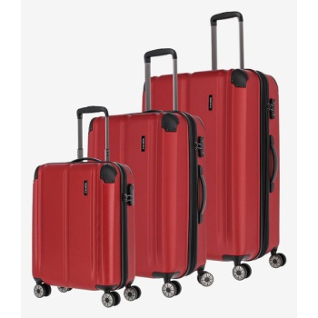 travelite city 4w s,m,l set red abs