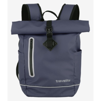 travelite basics roll-up plane backpack blue 100% polyester