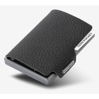 mondraghi one plus wallet black genuine leather, aluminum