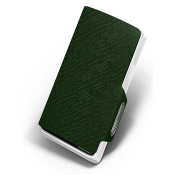 mondraghi elegance wallet green genuine leather, aluminum