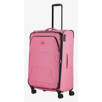 travelite adria l suitcase pink polyester