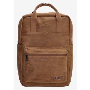 enrico benetti rotterdam 13` notebook backpack camel