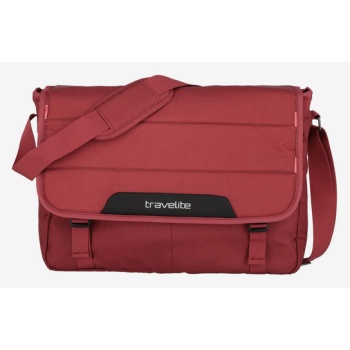 travelite skaii messenger bag red 100 % recycled polyester