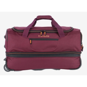 travelite basics wheeled duffle travel bag red polyester