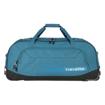 travelite kick off wheeled duffle petrol bag blue