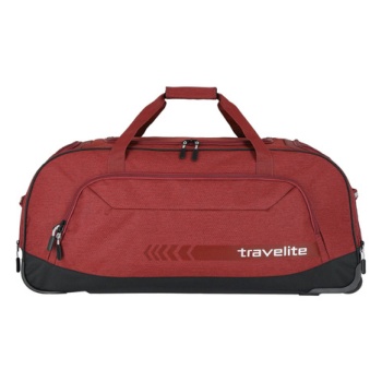 travelite kick off wheeled duffle travel bag red