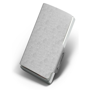 mondraghi saffiano wallet silver genuine leather, aluminum