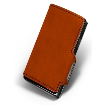 mondraghi racing wallet orange genuine leather, aluminum