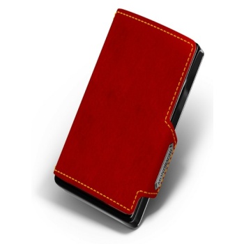 mondraghi racing wallet red genuine leather, aluminum