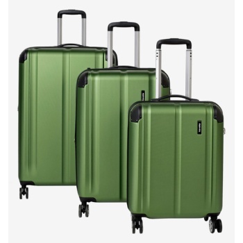 travelite city 4w s,m,l green suitcase green