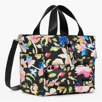 desigual pocket print valdivia handbag black 100% σε προσφορά