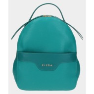 elega festy backpack green genuine leather