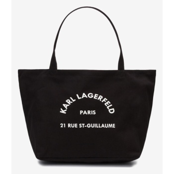 karl lagerfeld rue st guillaume handbag black 100% cotton