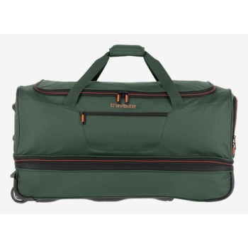 travelite basics wheeled duffle l bag green 100% polyester