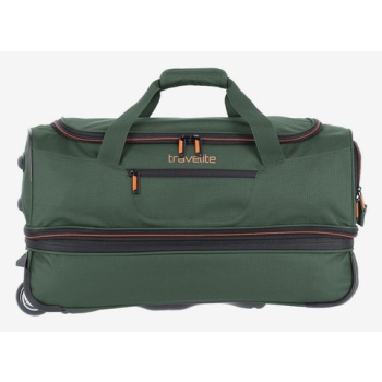 travelite basics wheeled duffle s travel bag green polyester