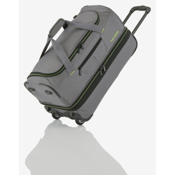 travelite basics wheeled duffle s - šedo-zelená bag grey