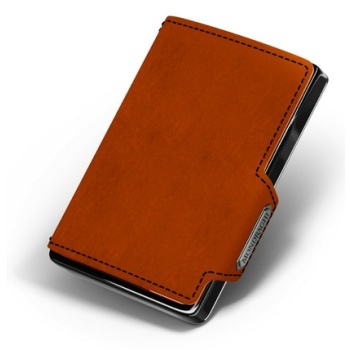 mondraghi racing wallet orange genuine leather, aluminum