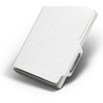 mondraghi saffiano wallet white genuine leather, aluminum