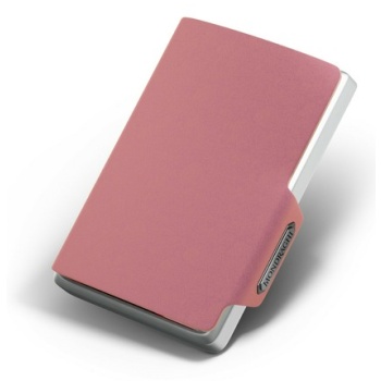 mondraghi saffiano wallet pink genuine leather, aluminum