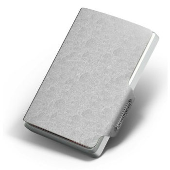 mondraghi saffiano wallet silver genuine leather, aluminum