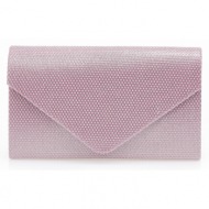 τσάντα φάκελος ροζ λούρεξ από στρας ροζ