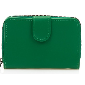 πορτοφόλι πράσινο δερματίνη με κούμπωμα και φερμουάρ πρασινο σε προσφορά