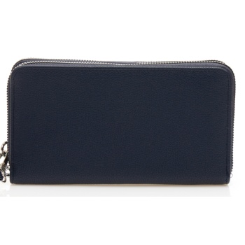 πορτοφόλι σκούρο μπλε δερματίνη με διπλό φερμουάρ και σε προσφορά