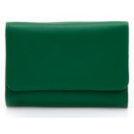 πορτοφόλι πράσινο δερματίνη με κούμπωμα πρασινο