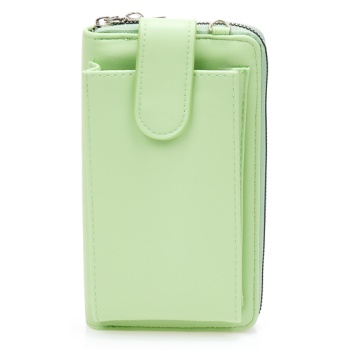 πορτοφόλι πράσινο δερματίνη με θήκη κινητού και αποσπώμενο