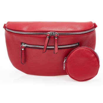 τσάντα χιαστί κόκκινη δερματίνη με αποσπώμενο λουράκι και σε προσφορά