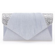 τσάντα φάκελος ασημί λούρεξ ασημι