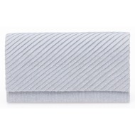 τσάντα φάκελος ασημί λούρεξ με ιδιαίτερο σχέδιο ασημι