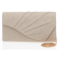 τσάντα φάκελος χρυσή λούρεξ χρυσο