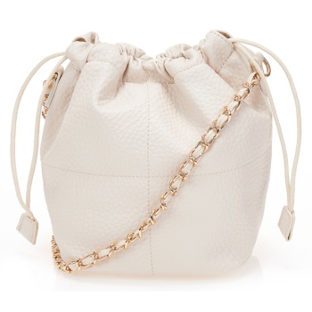 τσάντα ώμου μπεζ με ανάγλυφη υφή μπεζ σε προσφορά