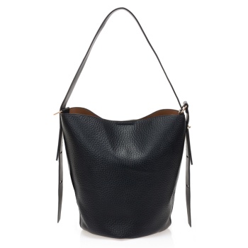 τσαντάκι ώμου μαύρο με ανάγλυφη υφή μαυρο σε προσφορά