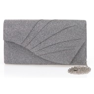 τσάντα φάκελος γκρι λούρεξ γκρι