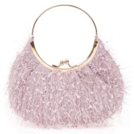 τσάντα χειρός μωβ με κρόσια μωβ