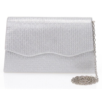 τσάντα φάκελος ασημί λούρεξ ανάγλυφη ασημι σε προσφορά