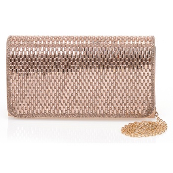 μπρονζέ βραδινή τσάντα με γυάλινες λεπτομέρειες μπρονζε σε προσφορά