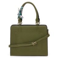 τσάντα πράσινη με μαντήλι πρασινο