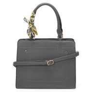 τσάντα γκρι με μαντήλι ...