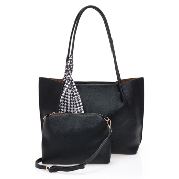 τσάντα ώμου με τσαντάκι χειρός μαυρο σε προσφορά