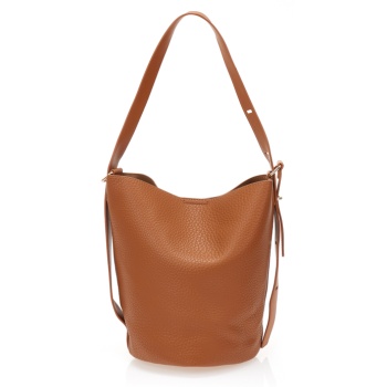 τσαντάκι ώμου καφέ με ανάγλυφη υφή καφε σε προσφορά