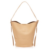 τσαντάκι ώμου nude με ανάγλυφη υφή nude