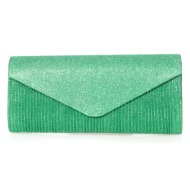 τσάντα φάκελος πράσινη λούρεξ με αλυσίδα πρασινο