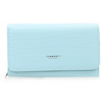 πορτοφόλι γαλάζιο δερματίνη animal print με κούμπωμα γαλαζιο σε προσφορά