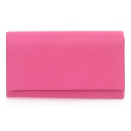 τσάντα φάκελος φούξια δερματίνη με αποσπώμενη αλυσίδα φουξια