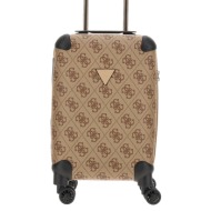 γυναικεία βαλίτσα/τρόλεϊ guess twb8688983 latte logo/brown berta travel μπεζ