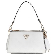 γυναικεία τσάντα χειρός/χιαστί guess hwpg922018 white logo jena λευκό